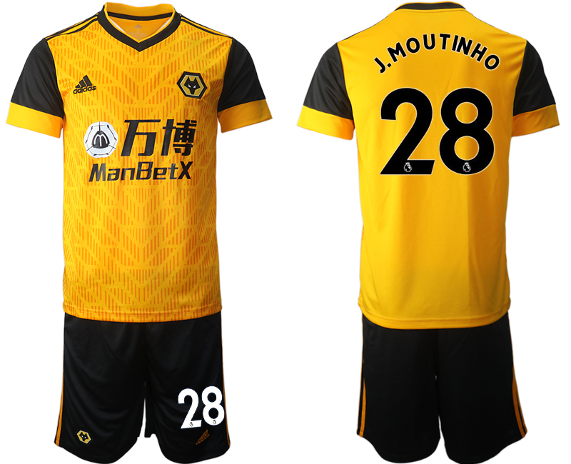Men 2020-2021 club Wolverhampton Rangers home #28 yellow Soccer Jerseys